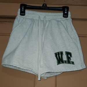 White Fox Boutique Gray Athletic Shorts with Green Logo